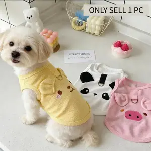 Spring Summer Pet Harness Vest, Cute Waffle Knit Tank Top with Leash Ring, Soft No-Pull Chest Strap for Small Dogs Cats, Trendy Puppy Kitten Walking Clothes, Instagram Style