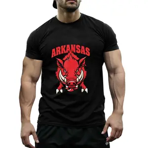 Arkansas Razorback Red Hog Vintage Tee, Black Comfort Fit Short Sleeve, State Pride Graphic Top for Hog Fans, Machine Washable