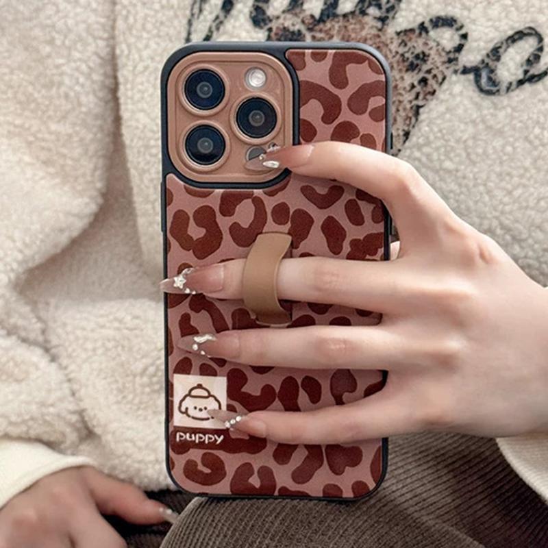 Fashion Leopard Pattern Phone Case with Ring Holder, Shockproof Phone Protective Cover, Phone Accessories Compatible with iPhone 17 16 15 14 13 12 11 Pro Max, Casing, Protective Cellphone Shell