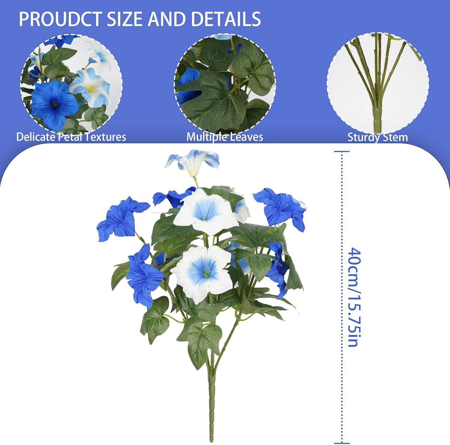 Artificial Fake Flowers Plants for Outdoor Decoration,2PCS Faux Decorative Flower for Home Garden, Porch, Window Box & Yard,Spring/Summer Artificial Flower Plant for Seasonal Celebrations