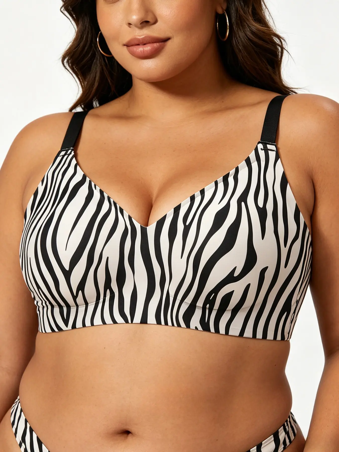 Leopard Print Plus Size Bra, Wireless Push-Up Underwire Free, Sexy Wild Beauty Lingerie, Women's Chest Enhancer, Comfortable Fit, Underwear