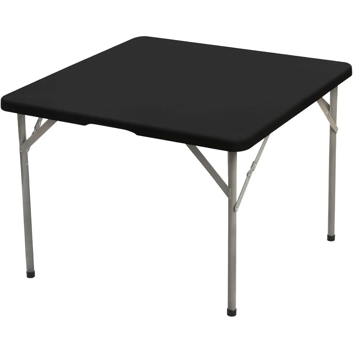 BDDC 34" x 34" Square Fitted Table Cover - Stretchy Spandex Black Table Cloth, Washable & Wrinkle-Resistant Tablecloth for Tables, Indoor/Outdoor Picnics, Patios & Events