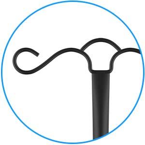 Double Shepherds Hook for Outdoor with 5 Prong Base 90 Inch Heavy Duty Two Sided Bird Feeder Pole for Hanging Lantern,Hummingbird Feeder,Lightweight Plant,Shepherds Hook for Bird Feeders