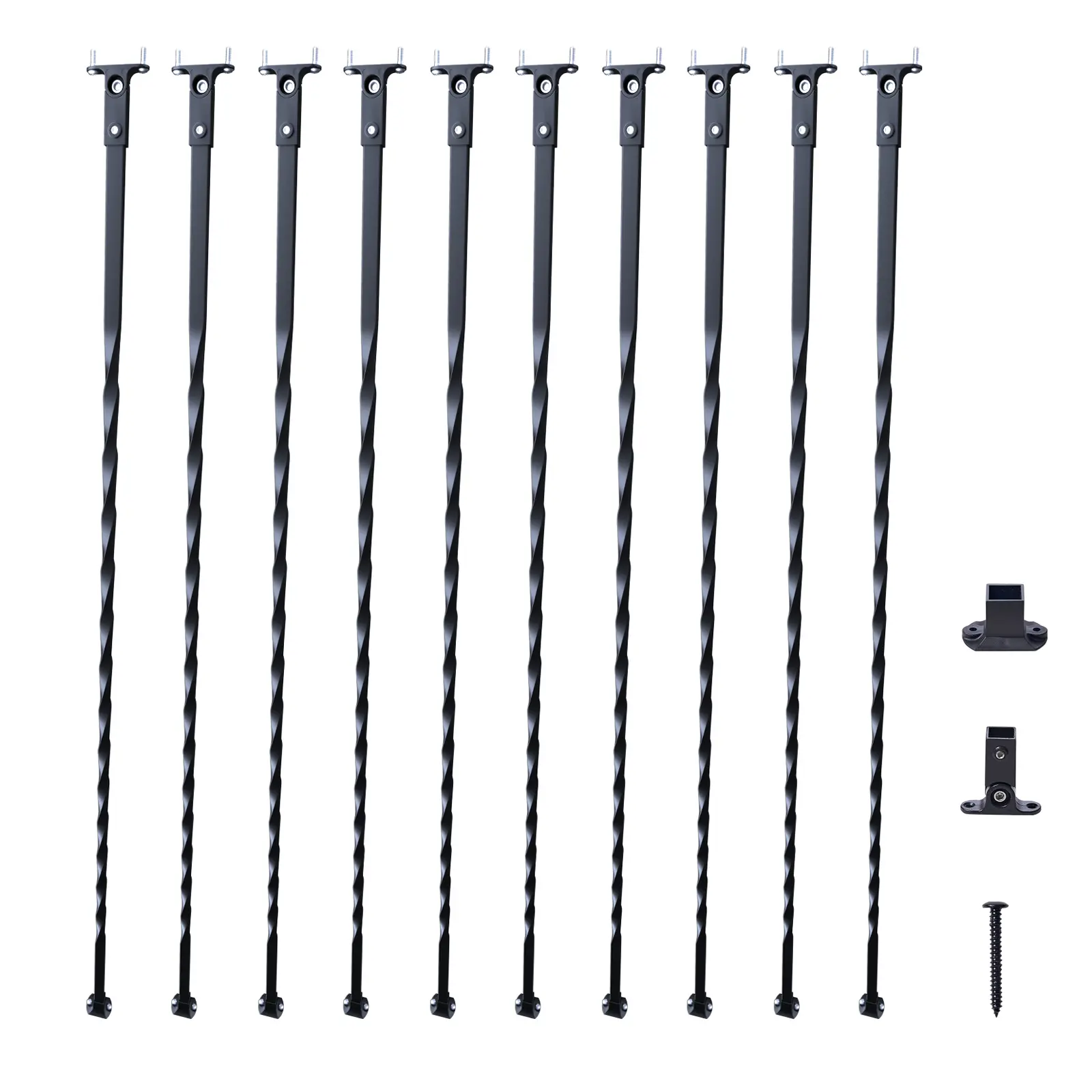Staircase Metal Balusters, Galvanized Steel Construction, Wide Range of Uses, Easy to Trim and Install, 10-Piece Set Specifications