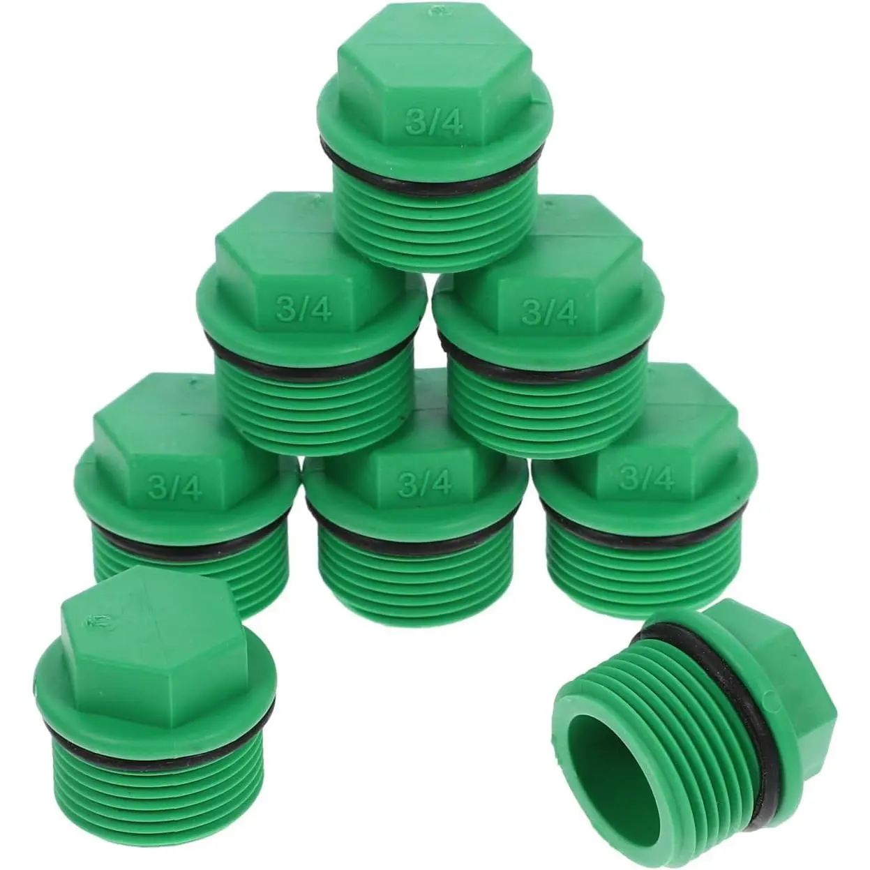 10 count Garden Hose Plugs and Caps 3/4" Plastic Tubing Stoppers | PPR Material, Prevents Leakage, for Garden Splitters, Manifolds, Rain  & Winterizing