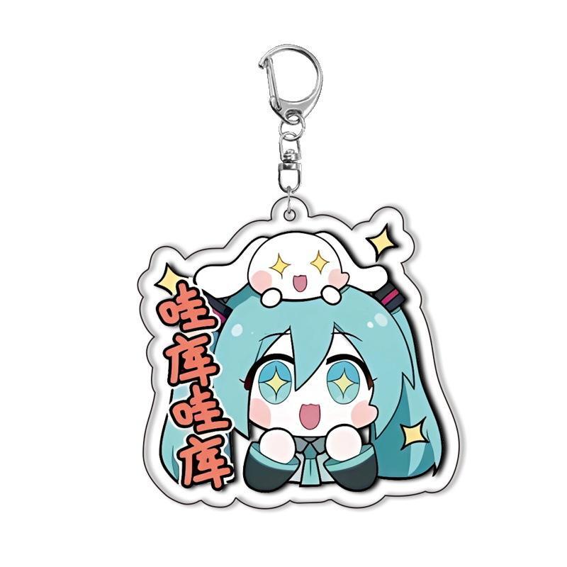 Hatsune Miku Popular Cartoon Anime Acrylic Double-sided Keychain Backpack Decoration Accessories Neutra