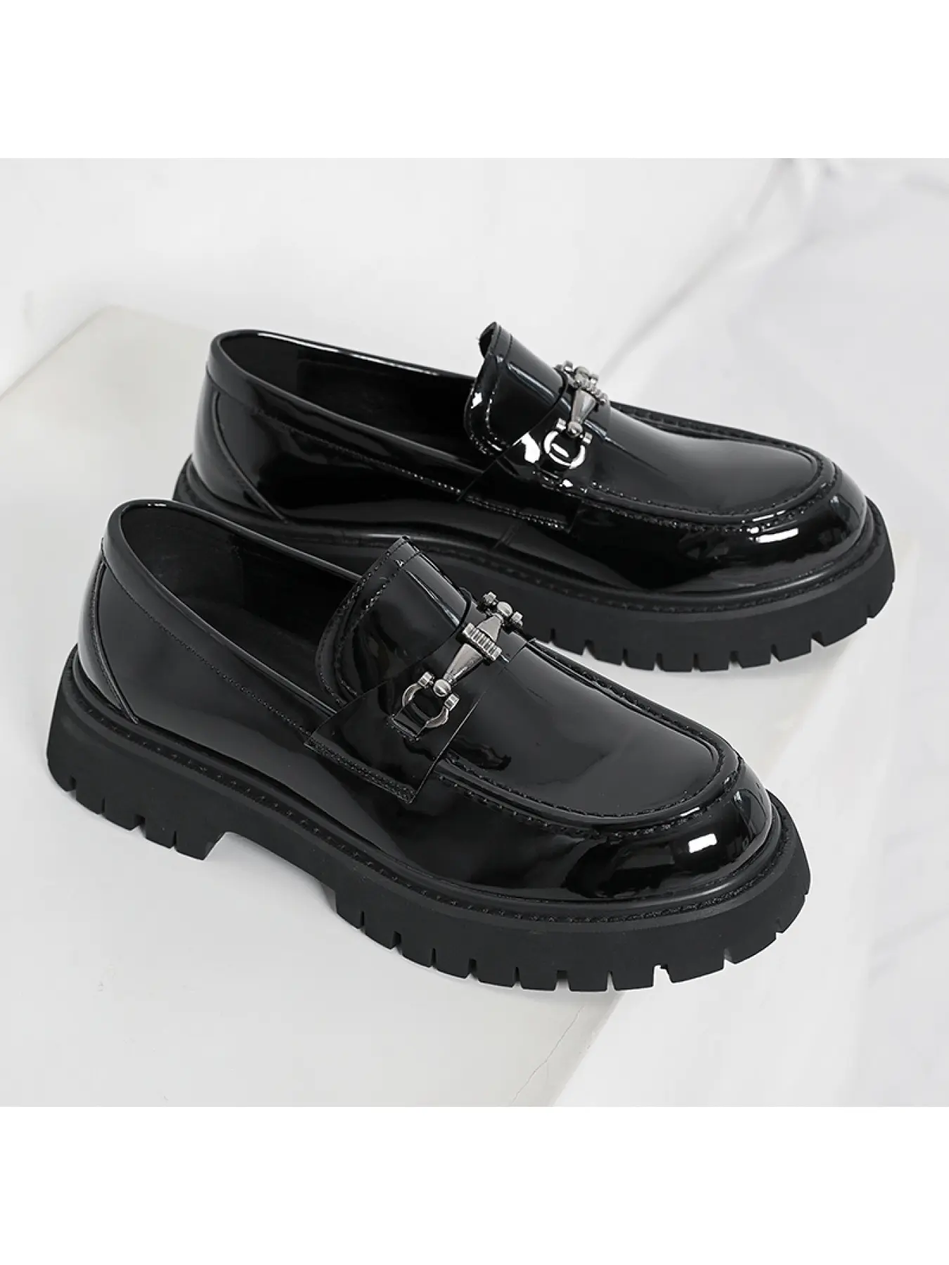 Ubetif Men's Business Style Solid Color Loafers, New StyleFashionable Classic Round Toe Slip-on Loafers for WorkOffice, Casual Comfortable Work Shoes for Daily WearLoafer Shoes,Man shoe Black