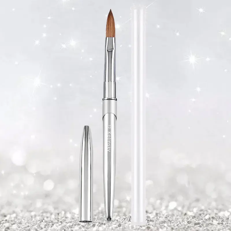 Flat Head Crystal Embossing Pen, High Density Fiber Brush, Ideal for Crystal Nails, UV Extension, 3D Design, Manicure Tool, Nail Art