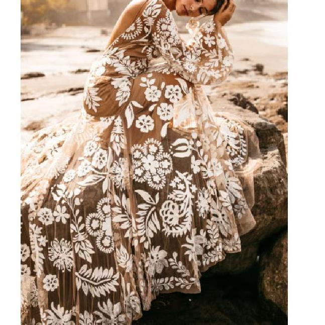 2025 New Lace Corset dress Deep V Mesh Embroidered Sleeve Backless dress New Formal Womenswear