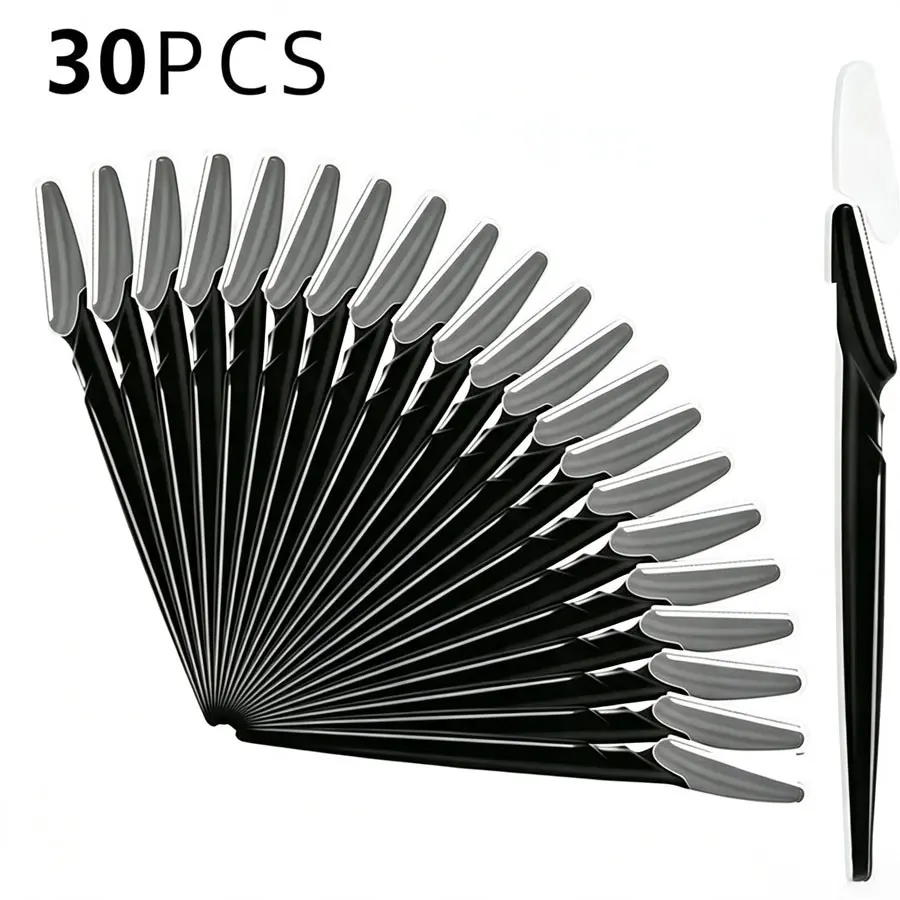 30 Pack Disposable Eyebrow Razors with Storage Pouch, Safe for All Skin Types, Ideal for Daily Use, Perfect Gift for Beauty Lovers