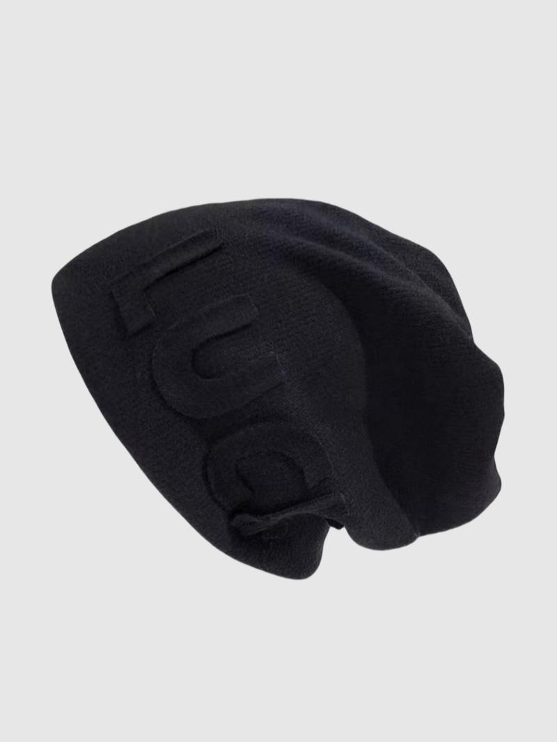 Letter Pattern Beanie Hat, Casual Thickened Ear Protection Cap for Fall & Winter, Fashion Accessories for Both Men & Women, Winter Skull Cap