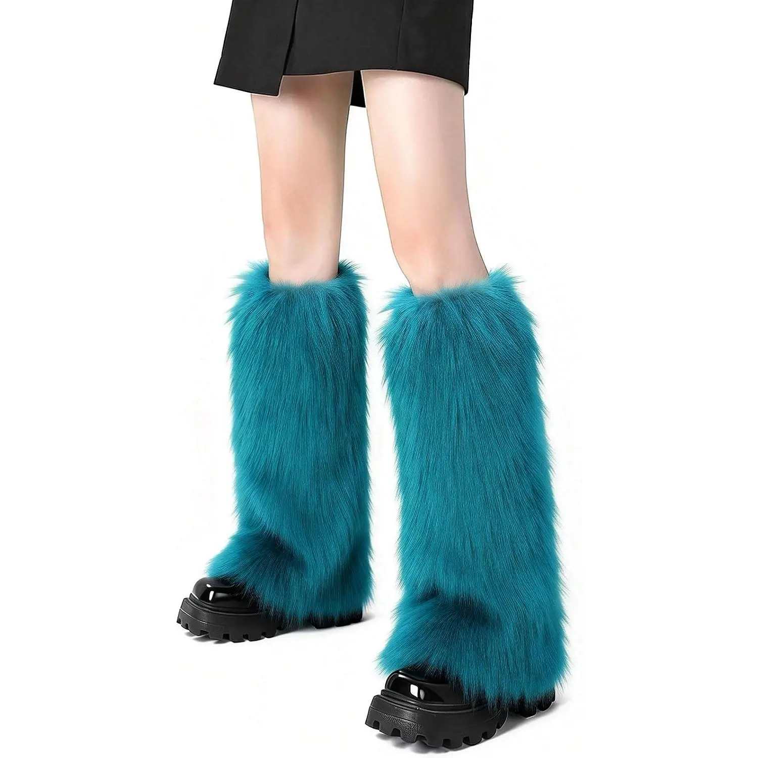 Faux Fur Fuzzy Leg Warmers Furry Boot Covers for Women, Warm Fuzzy Boot Cuff Boot Sleeves Leg Warmers for Party Costume