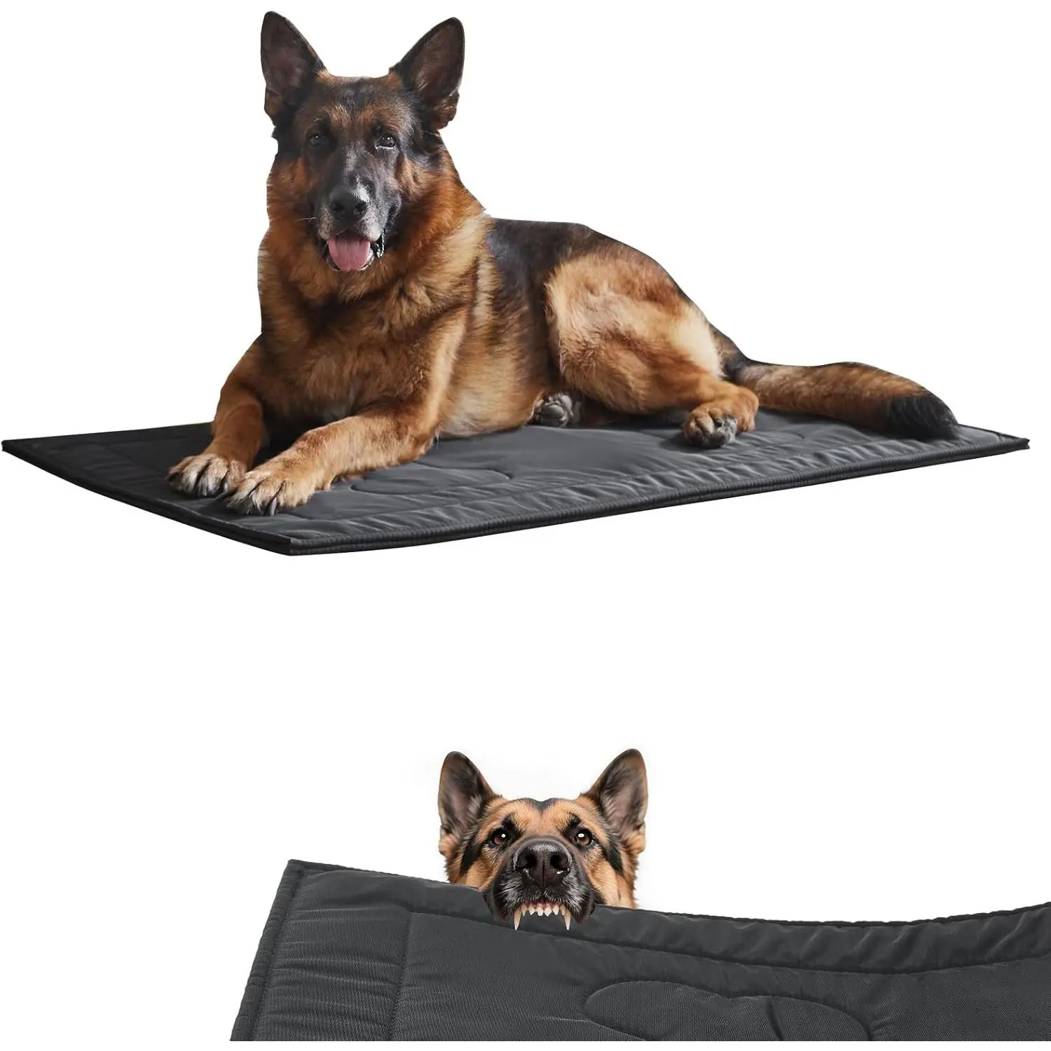 Chew Proof Dog Crate Pad - Indestructible Durable Dog Bed for Aggressive Chewers, Machine Washable & Waterproof Indoor Outdoor Tough Kennel Pad for Large Dogs (Large (28"x41"))