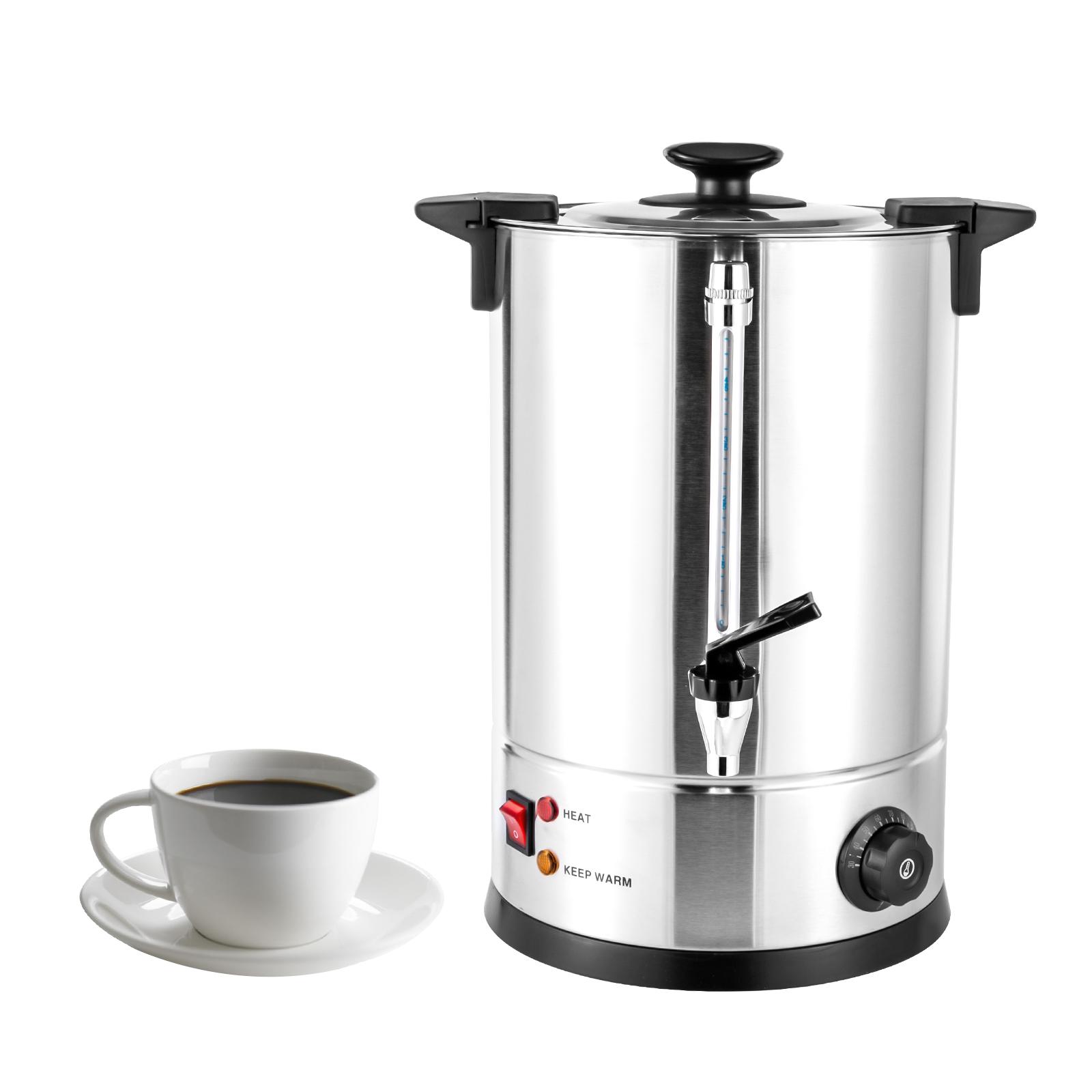 12L Commercial Coffee Urn 110V 1KW Adjustable Temp For Office Camping Wedding Cafe Catering Service Stainless Steel Material Auto-Shutoff