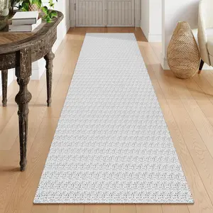 Long Runners Rug for Hallways 2.6x8 Washable Kitchen Runner Rugs Non-Slip Rubber Backed Boho Hallway Runner Rug Gray Braided  Carpet Floor Runner for Hall Bedroom Doorway