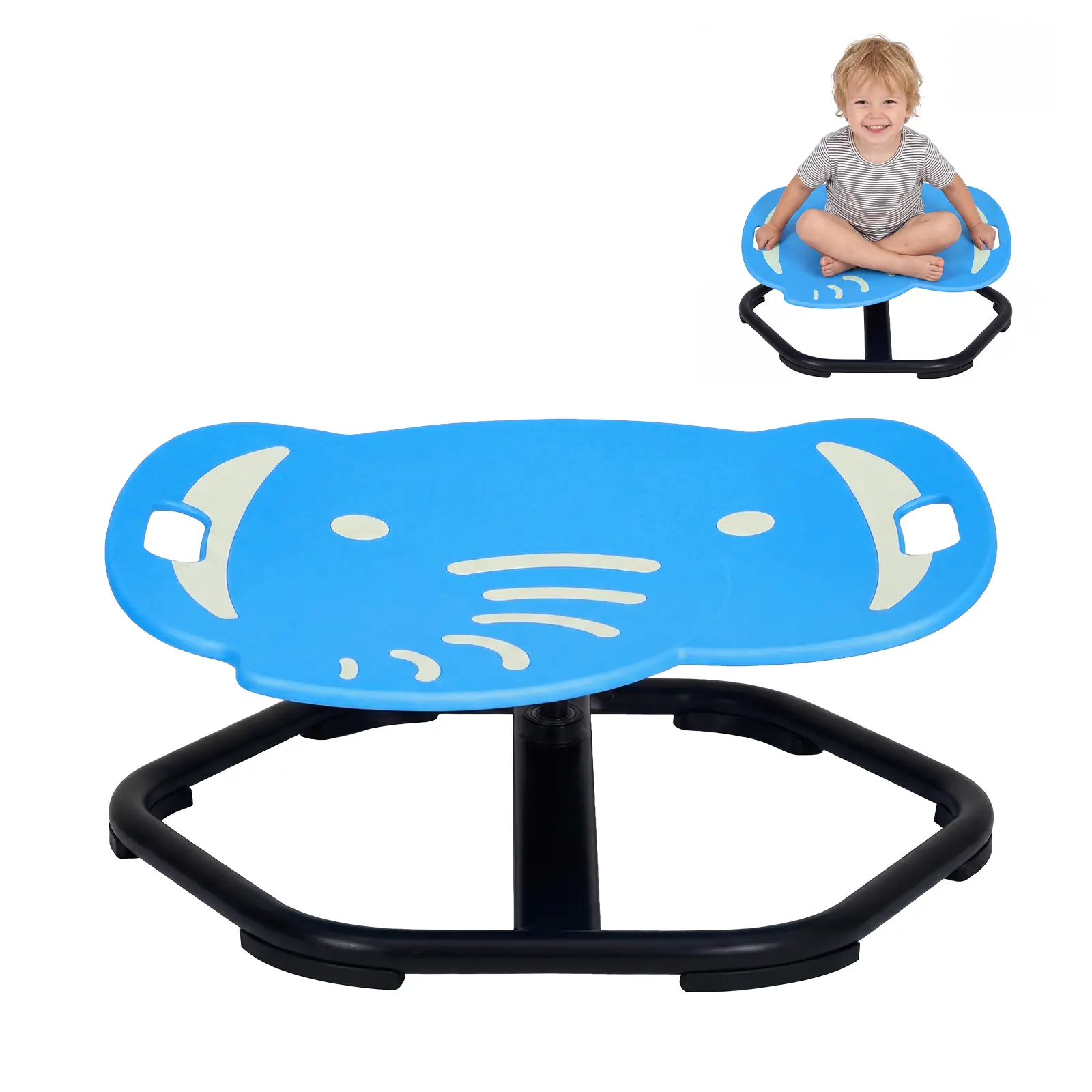 Spinning Chair for Autistic Kids, Multifunctional Sensory Chair, Glow-in-the-Dark Elephant Swivel Seat, Balance Training Sit and Spin Toy for ADHD, Ideal Gift for Autistic Boys, Ages 3+