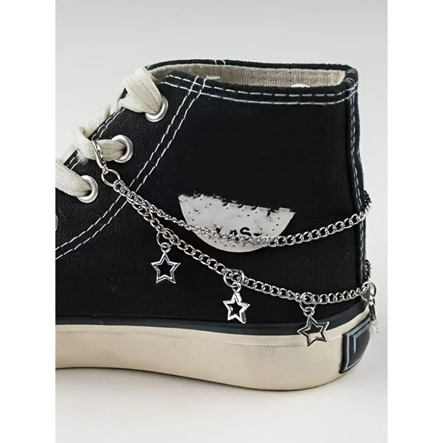 2Pcs Star Pendant Dual-Layer Shoe Chain, Easy Attach & Remove DIY Boot Decoration Charms, Fashionable Accessories for Shoes