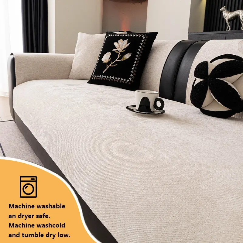 Waterproof Chenille Sofa Cushion, All-Season Modern Sofa Protector, Non-Slip Durable Couch Cover, Pet-Friendly, Fits Various Sofas
