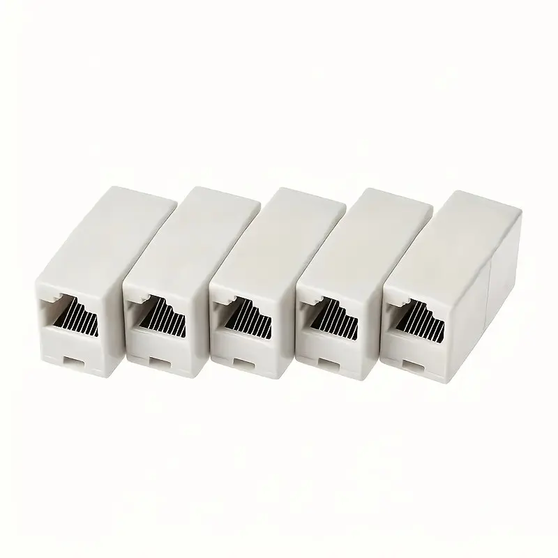 5-Pack Ethernet Connectors, Dual-Port Straight Through Adapter, Ethernet Cable Extender Connector, Network Equipment Accessories, Networking
