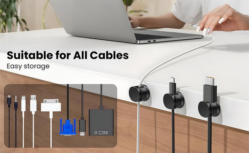 12 Counts/set Cable Management Holder, And Adjustable Cable, Adhesive Cord Holder Organizer, Suitable For Home Office Nightstand Organizing Rotating 12 Counts/set Cable Management Holder, And Adjustable Cable, Adhesive Cord Holder Organizer, Suitable For Home Office Nightstand Organizing Rotating