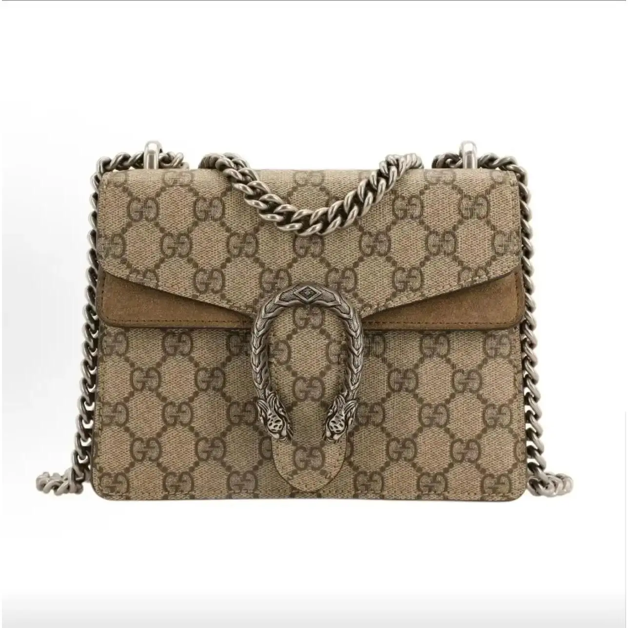 Pre-owned GUCCI Dionysus Mini Small Crossbody Shoulder Bag GG Monogram Tiger Head Closure Women Luxury Handbag