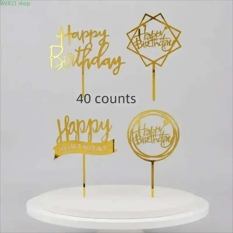 2026Happy Birthday Cake Topper, 40pcs/set Cake Decoration, Creative Baking Supplies for Birthday Party, Party Decoration Supplies, Cake Decorating Kit tiktokshopspringglowup,summerwins