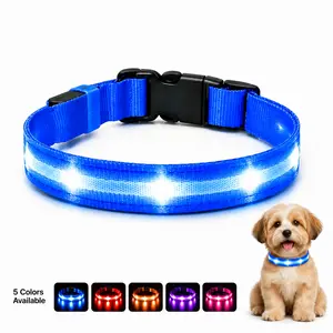 Ultra-Bright LED Dog Collar, Rechargeable & Waterproof, High Visibility Glow for Night Walks, Adjustable Safety Collar for All Dogs