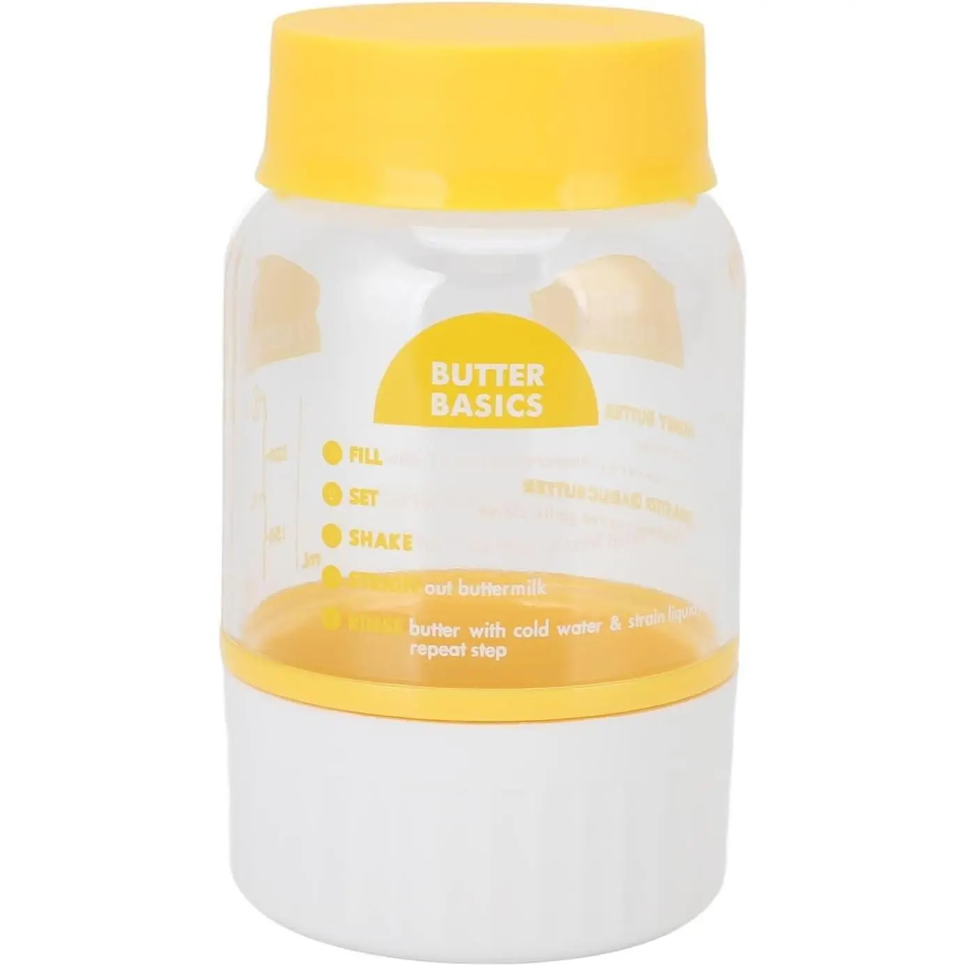Butter Maker Cup with Cream Separator & Butter Container - Premium Plastic, 3 Min Homemade Butter Churn for Beginners (Dishwasher Safe)
