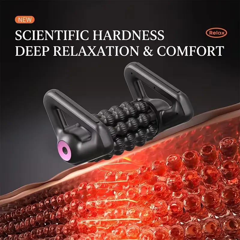 New triangular rolling massager, deep tissue massager, helps muscle recovery, portable massage device, suitable for relieving fatigue after exercise, prolonged sitting at work and physical labor, relaxation of the back, legs and the entire body.