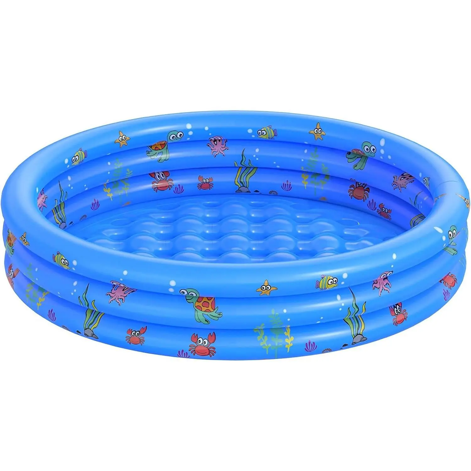 Round Inflatable Baby Swimming Pool, Portable Inflatable Kiddie Paddling Pool, Indoor & Outdoor Toddler Water Game Play Center for Children Kids Boys Girls