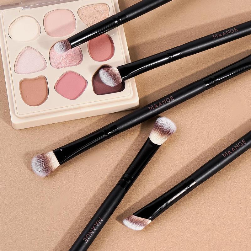 MAANGE 5pcs Dual-ended Eye Makeup Brushes, Eyeshadow Brush Set, Professional Makeup Tools for Precise Application, Essential Beauty Accessories for Artists, Makeup Accessories Gifts for Friends