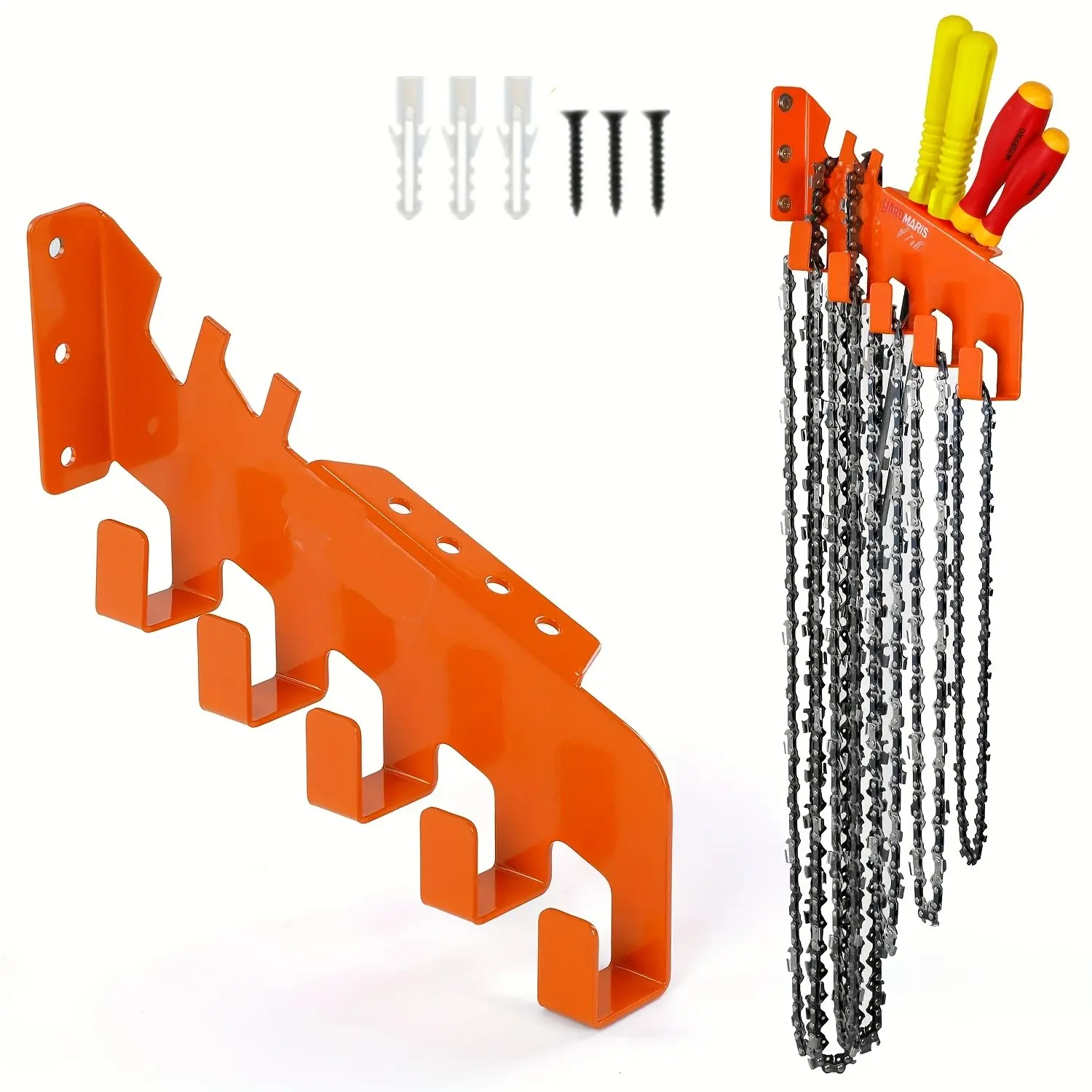 Chainsaw Storage Rack, Extra Large Metal Wall Mount Garage Rack, Space-Saving Tool Organizer, Durable Design for Home and Workshop Use, Tool Storage Racks