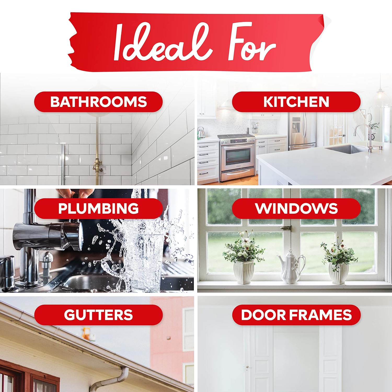 White  Caulk 10.1 oz   Odorless  Sealant for RV Caulking Exterior, Aquarium, Bathtub & Bathroom Caulk, Window | Marine Outdoor Caulking Weatherproof