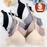 3 pieces of deep V women's lingerie, Deep V bras, ribbed fabric, Seamless, simple style, comfortable and breathable girl's bra, underwire bra, casual bra, Fitted, suitable for all seasons, daily versatile bra, Bra Pack