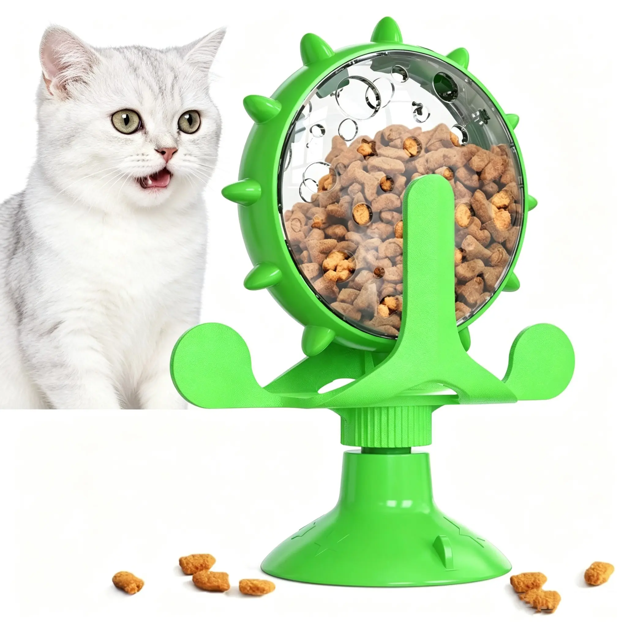 New Pet Interactive Toy, 360° Rotating Windmill Design, Puzzle Brain Teaser, Slow Feeder Fun Tool, Suitable for All Cats and Dogs