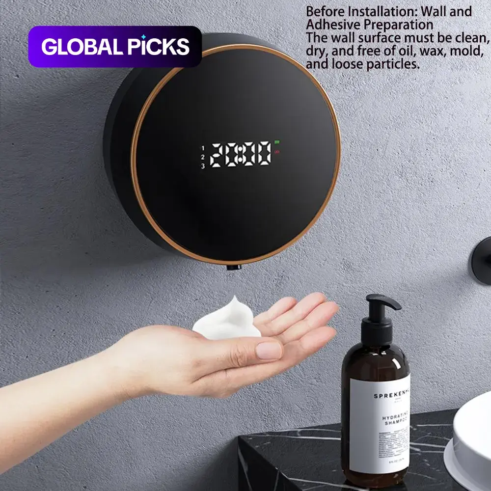 Wall Mounted Automatic Soap Dispenser, 1 Count Rechargeable Touchless Auto Foaming Soap Dispenser, Electric Smart Soap Dispenser for Bathroom Kitchen Restroom #GLOBAL PICKS
