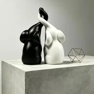 2pcs Modern Love Couple Elephant Sculpture, Decorative Holiday Gift, Love Symbol Ornament, Perfect for Home Decoration
