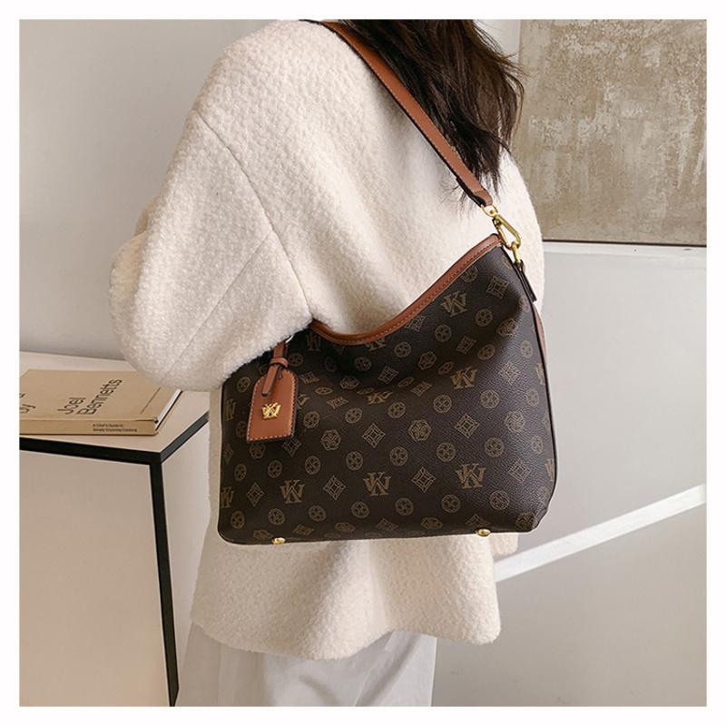 Mia Bag Shop High-end Fashion Large Capacity Tote Bag for Women 2025 New Vintage Print Commuter Shoulder Bag Crossbody Bag in PU Material for Daily Use 20 cm long, 20 cm wide, and 28 cm tall 20 cm long, 20 cm wide, and 28 cm tall