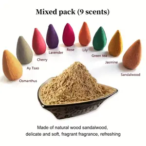100pcs Incense Cones Set, Wood Scented Aromatherapy, Meditation & Yoga Fragrance, Home Cleanse, Negative Energy Purification