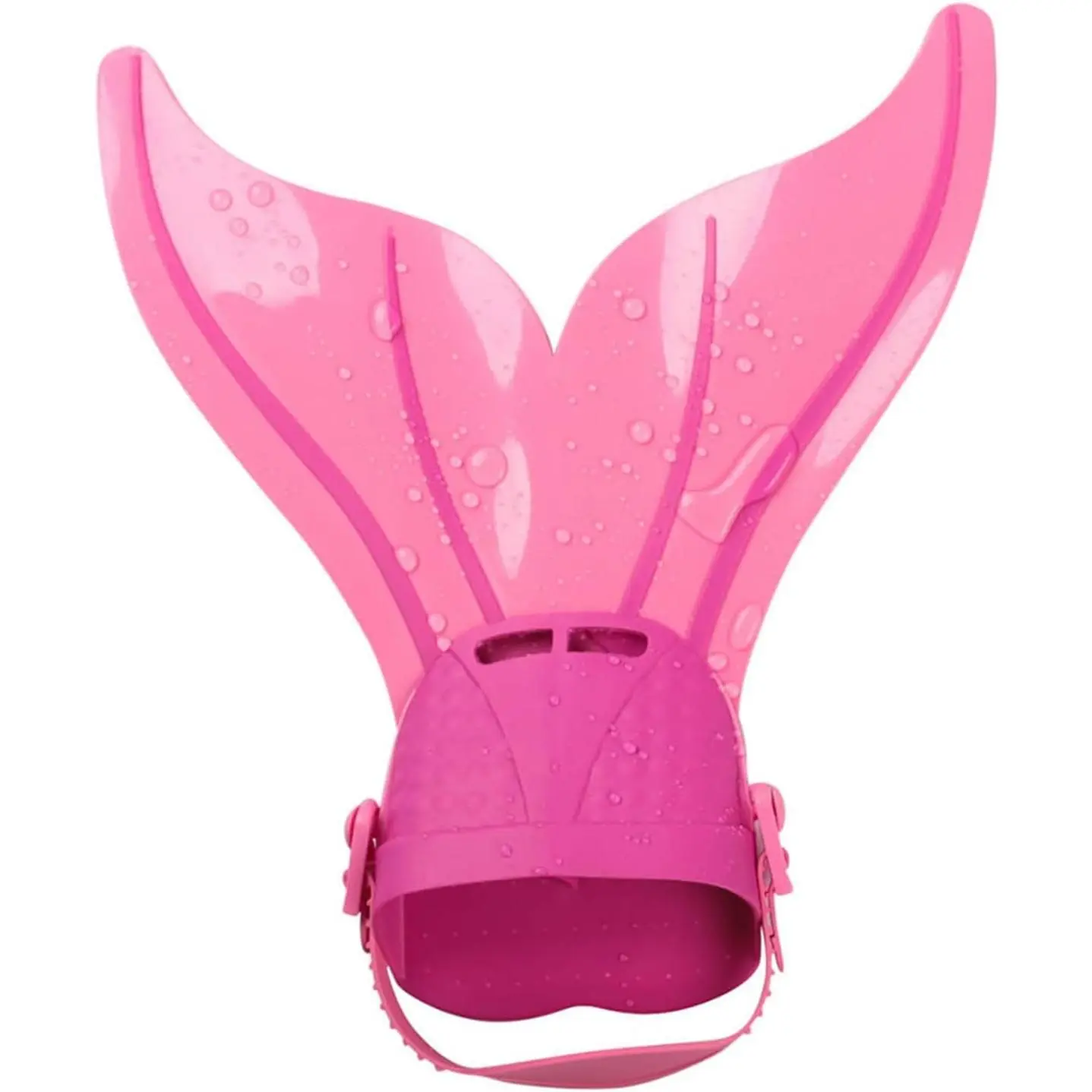 Kids Pink Mermaid Monofin - Soft TPR Material Swim Flipper with Adjustable Stretch Belt, Quick-Release Ankle Strap for Swimming Training (Multiple Sizes)