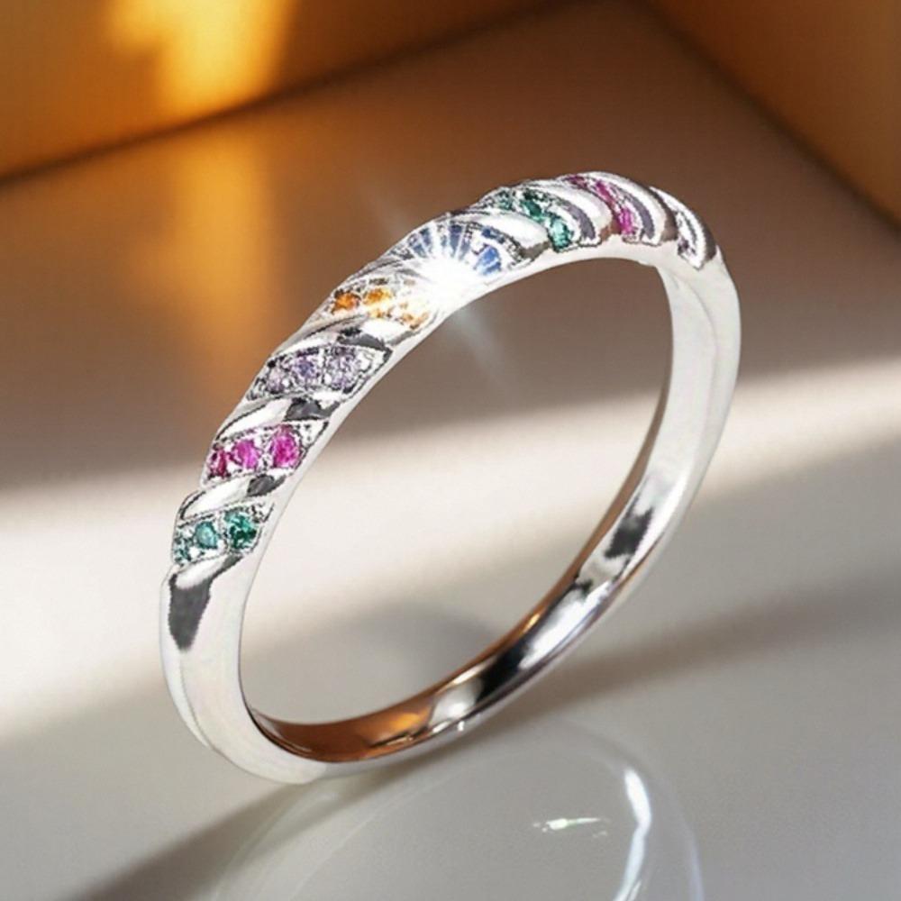 Minimalist Colorful Dopamine Cute Ring, Engagement Wedding Anniversary Birthstone Jewelry for Girls and Women, High-Quality Daily Casual Wear, Valentine’s Day Christmas Gift