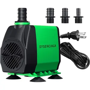 40W 1000GPH Adjustable Ultra Quiet Submersible Water Pump with 3 Nozzles 10.5ft High Lift for Aquarium Small Pond Fish Tank Waterfall Outdoor Hydroponics