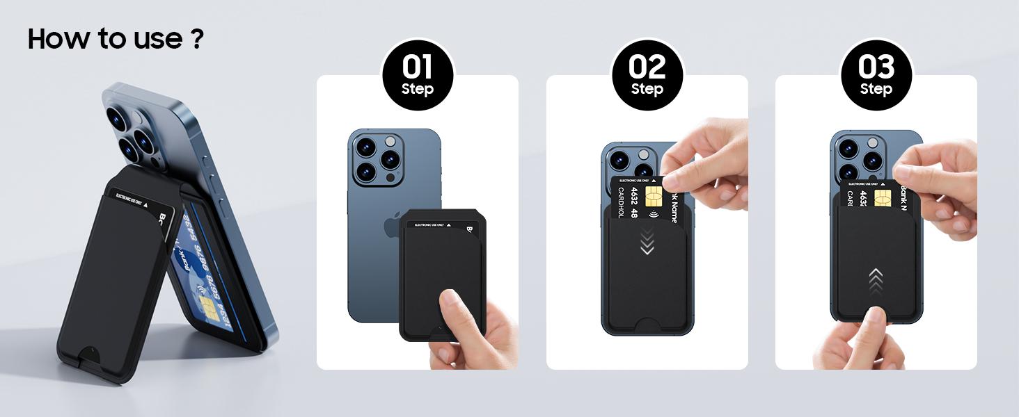 Mag-Safe Wallet Magnetic Wallet for Phone Lightweight Magnetic Phone Pouch Stand Adjustable Leather Mag-Safe Card Holder for iPhone 17/16/15/14/13/12 Series, Not for iPhone 13/12 Mini