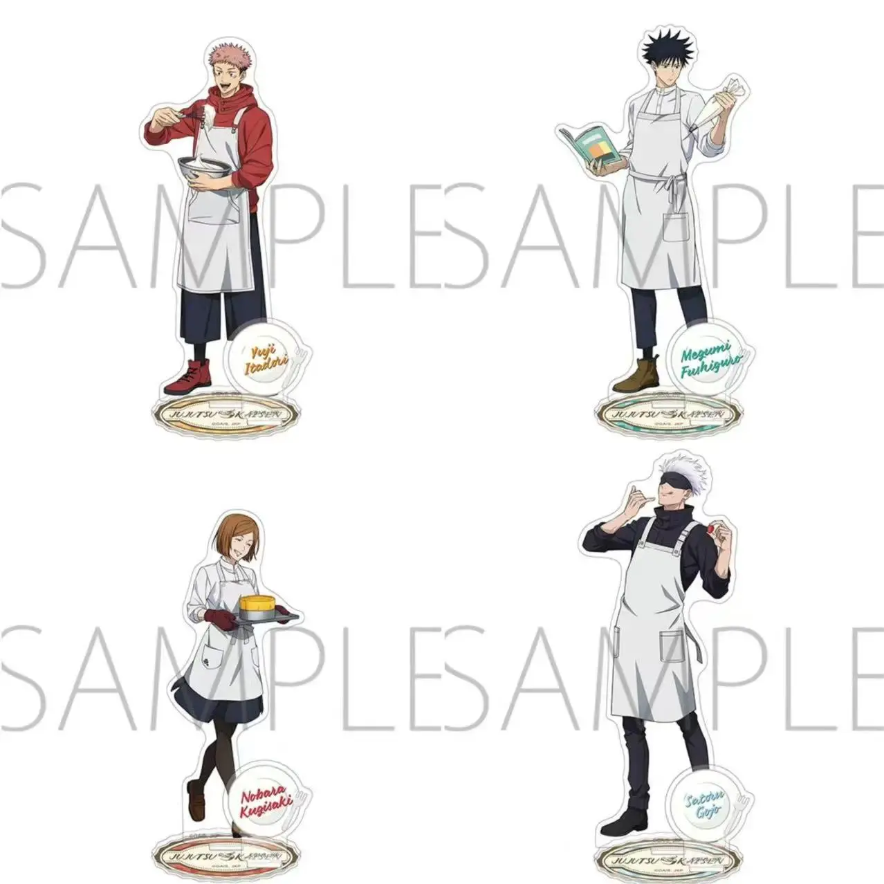 100% New Anime Acrylic Stand Anime Dolls - JJK Series Gojo Satoru, Yuji Itadori, Kugisaki Nobara, Fushiguro Megumi Cosplay Model Toys, 100g/pcs Gift Products with PP Bag