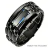 Men's Cool Binary Watch Stainless Steel LED Bracelet Style Fashion Blue Light Sports Watch Vacuum Plated (Band Only)