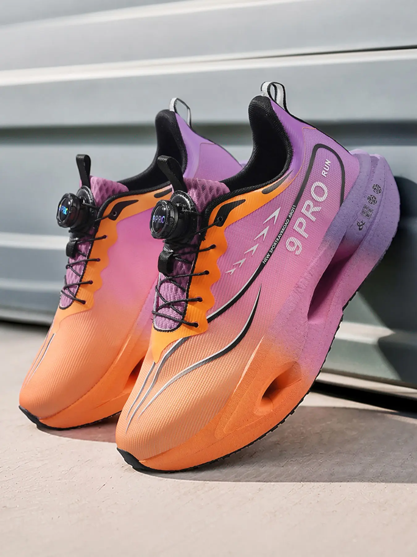 Men's Sporty Sneakers, Breathable Textile Upper, PU Sole, Shock Absorption, Anti-Twist Stabilizer, Outdoor Running Shoes, Trendy Running Shoes, Colorblock Running Shoes