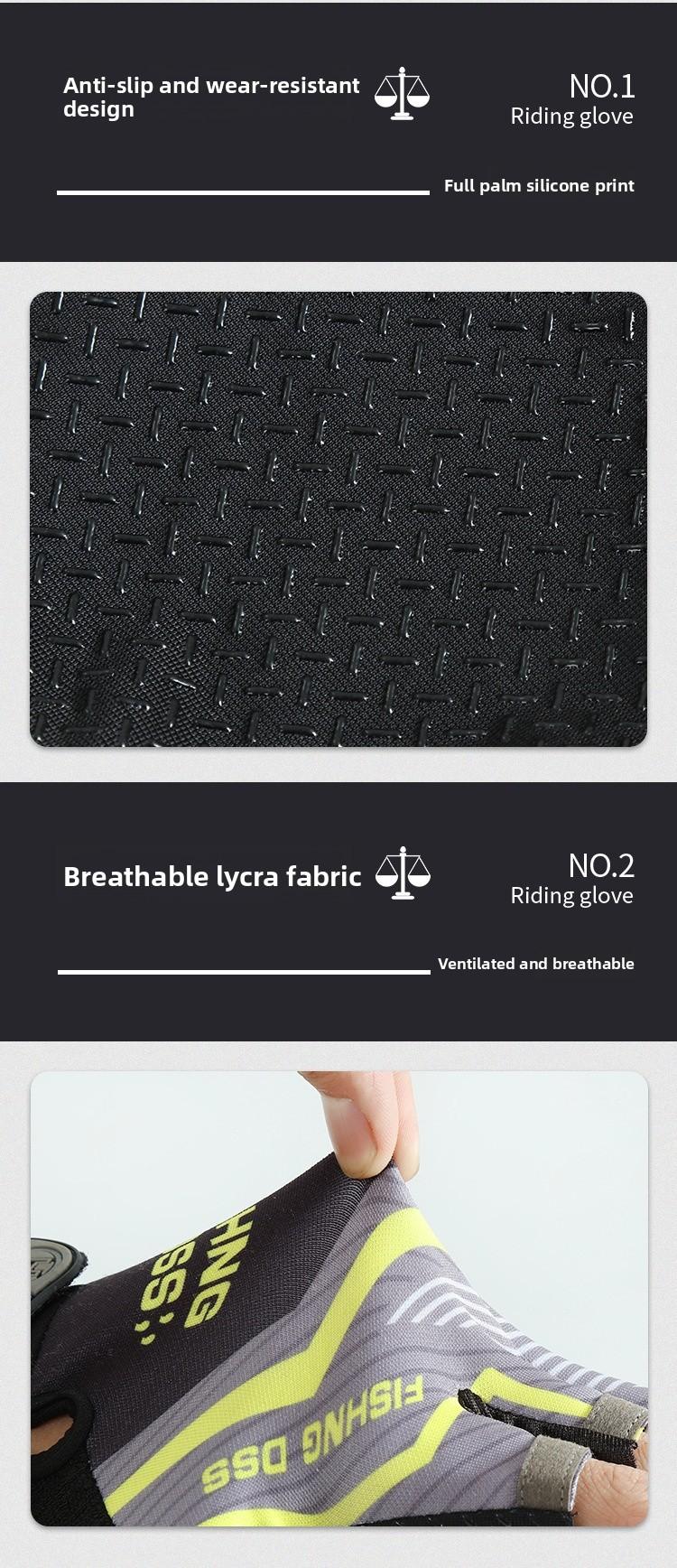 Cycling Lure Fishing Gloves UV Protection Windproof Breathable Cut-Resistant Non-Slip Three-Finger Gloves for Spring Summer Winter Sports Fishing Gear