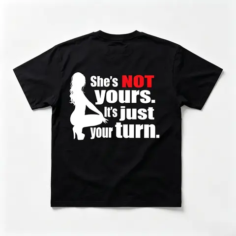 SHE'S NOT YOURS IT'S JUST YOUR TURN Naked Lady Print Men's T-shirt