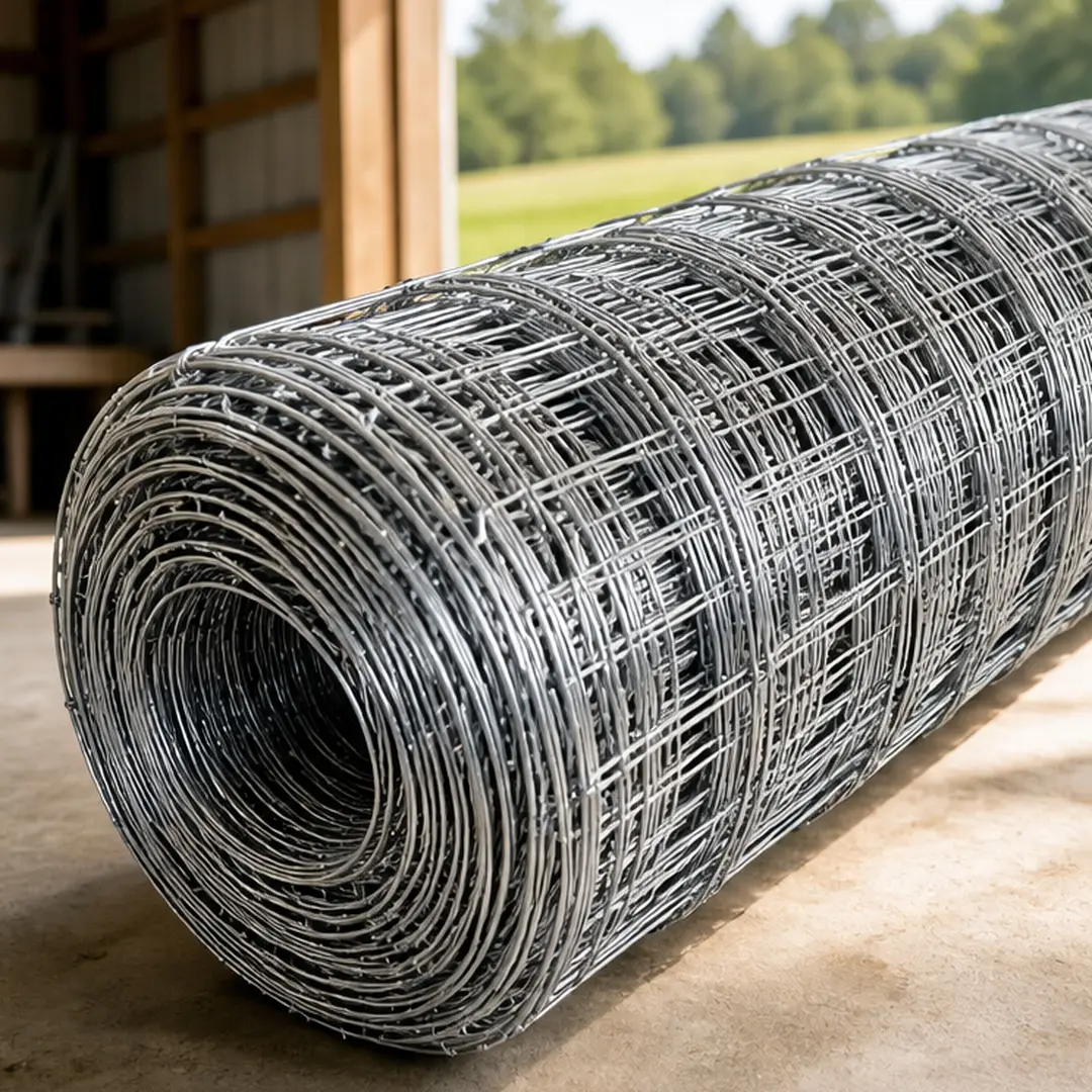 ARCH 4ft x 328ft 14 Gauge Heavy Galvanized Steel Wire Fence Roll for Cattle, Goat, Hog, Deer, Livestock & Animal Protection, Silver Metal Field Fencing for Yard, Farm, Garden, Durable Corrosion Resistant, Silver Color Options, Metal Material