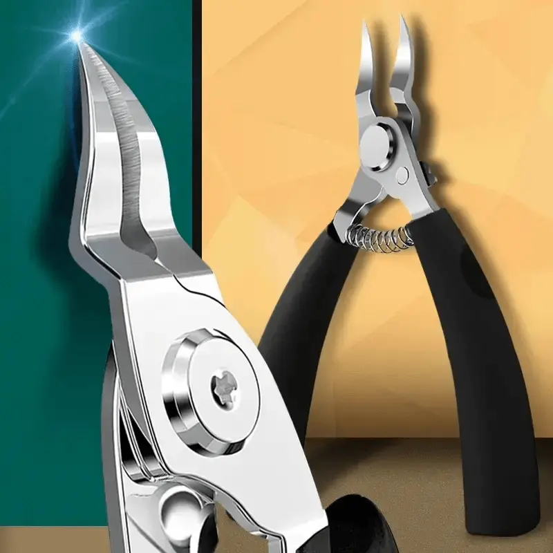 1 piece, professional stainless steel toenail clipper set, heavy duty manicure for thick and fungal nails